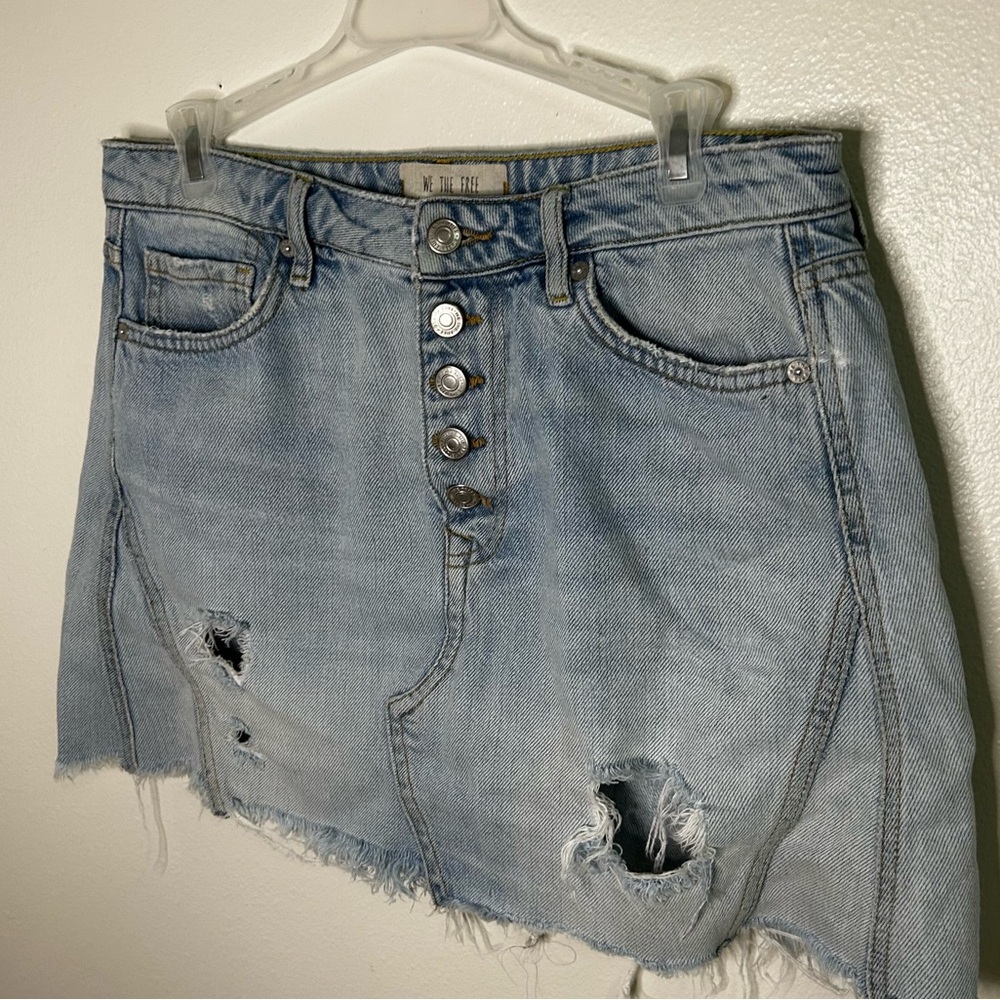 We The Free Button Fly denim skirt - Picture 2 of 5